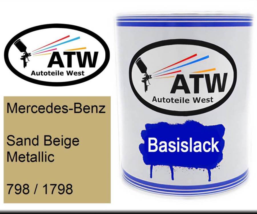 Mercedes-Benz, Sand Beige Metallic, 798 / 1798: 1L Lackdose, von ATW Autoteile West.